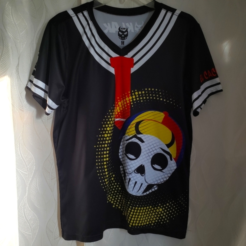 KlakHats El Cachetes Tamarindo Skull Graphic Vneck Short Sleeve Tshirt